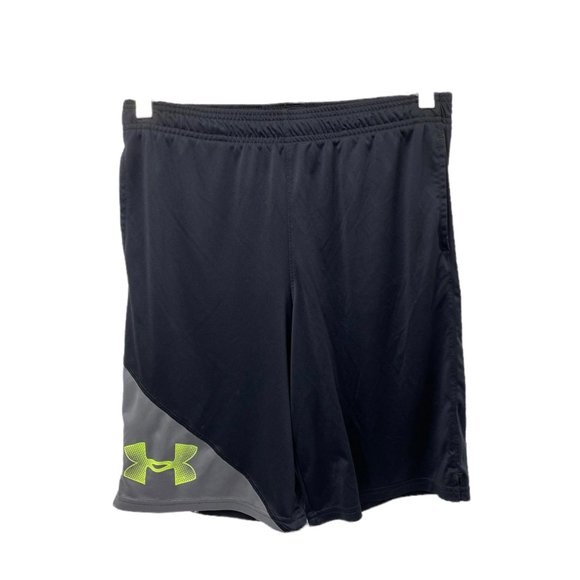 Boys size large loose fit Under Armour black and grey athletic shorts - Picture 1 of 7
